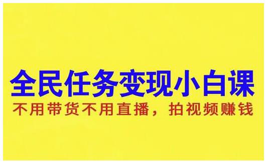 抖音全民任务变现小白课，不用带货不用直播，拍视频就能赚钱插图