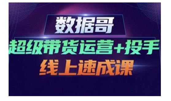 数据哥·超级带货运营 投手线上速成课，快速提升运营和熟悉学会投手技巧插图