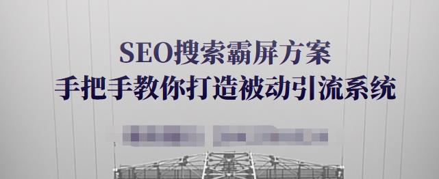 SEO搜索霸屏方案，手把手教你打造被动引流系统【视频课程】插图