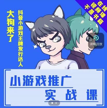 大狗来了：小游戏推广实战课，带你搭建一个游戏推广变现账号插图