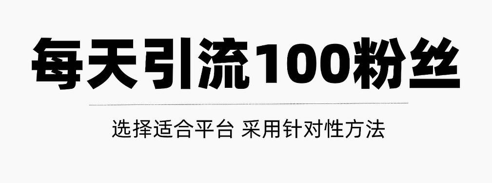 只需要做好这几步，就能让你每天轻松获得100 精准粉丝的方法！【视频教程】插图
