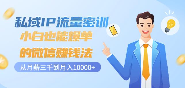 私域IP流量密训：小白也能爆单的微信赚钱法，从月薪三千到月入10000插图