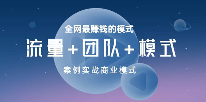 全网最赚钱的模式《流量 团队 模式》案例实战商业模式插图