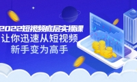 2022短视频底层实操课:让你迅速从短视频新手变为高手(价值7980元)插图