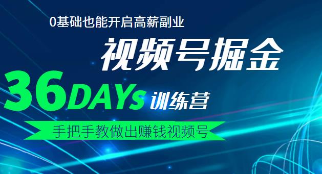 【视频号掘金营】36天手把手教做出赚钱视频号，0基础也能开启高薪副业插图