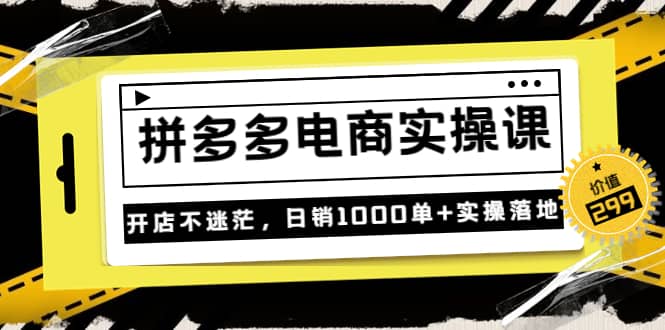 不灭《拼多多电商实操课》开店不迷茫，日销1000单 实操落地（价值299元）插图