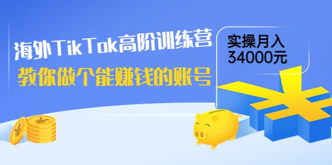 海外TikTok高阶训练营：教你做个能赚钱的账号，实操月入34000元！插图