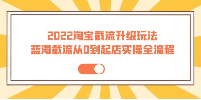 2022淘宝截流升级玩法：蓝海截流从0到起店实操全流程 价值千元插图