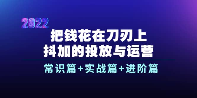 把钱花在刀刃上，抖加的投放与运营：常识篇 实战篇 进阶篇（28节课）插图