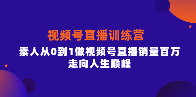 视频号直播训练营，素人从0到1做视频号直播销量百万，走向人生巅峰插图