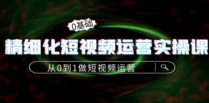 精细化短视频运营实操课，从0到1做短视频运营：算法篇 定位篇 内容篇插图