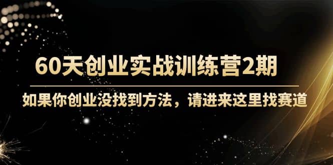 60天创业实战训练营2期：如果你创业没找到方法，进来这里找赛道-价值3000元插图