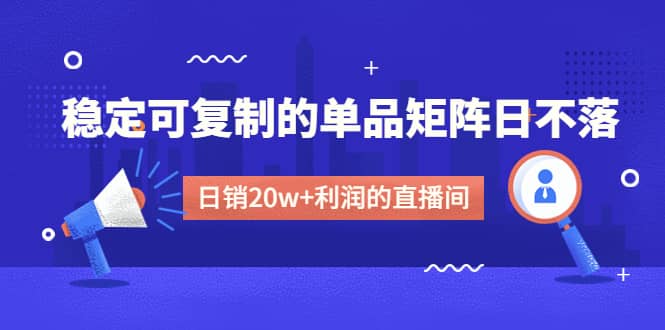 某电商线下课程，稳定可复制的单品矩阵日不落，做一个日销20w 利润的直播间插图