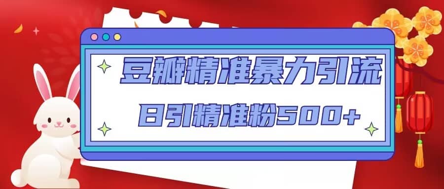 豆瓣精准暴力引流，日引精准粉500 【12视频课】插图