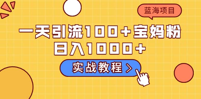 一天引流100 宝妈粉，日入1000 的蓝海项目（实战教程）插图