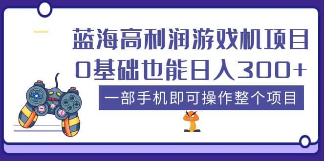 蓝海高利润游戏机项目，0基础也能日入300 。一部手机即可操作整个项目插图