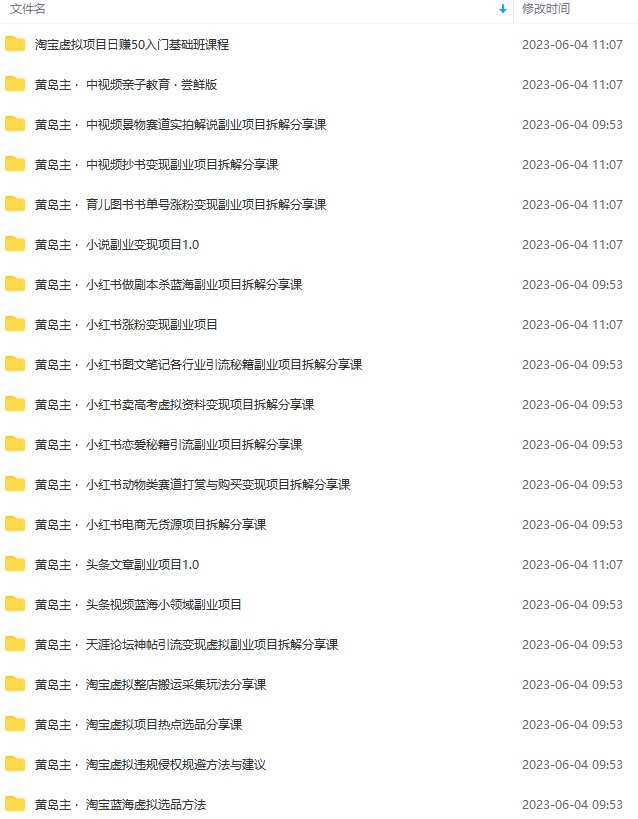 (6056期)黄岛主副业多套热门项目合集:日入几十到几百不等(完整教程+资料+素材)插图1 (6056期)黄岛主副业多套热门项目合集:日入几十到几百不等(完整教程+资料+素材)插图1