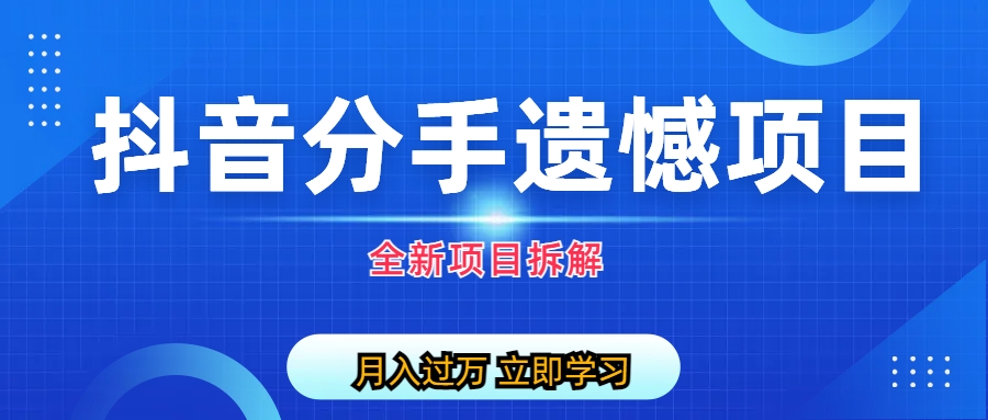 (6633期)自媒体抖音分手遗憾项目私域项目拆解插图