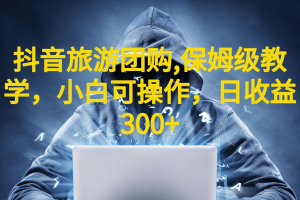 （6565期）抖音旅游团购项目，保姆级教学，小白可操作，日收益300+（教程+素材）