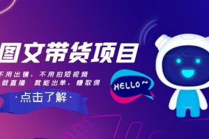 （8212期）AI图文带货项目：不用出镜，不用拍短视频，不用做直播  就能出单，赚取佣金