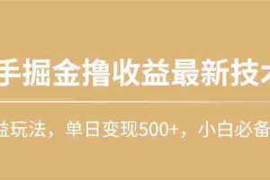 （10163期）快手掘金撸收益最新技术，高收益玩法，单日变现500+，小白必备项目