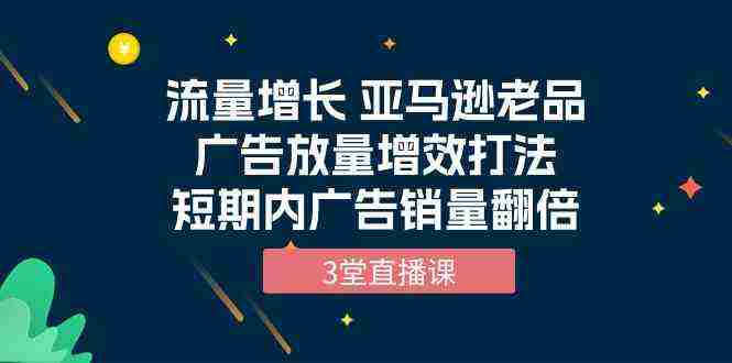 （10112期）流量增长 亚马逊老品广告放量增效打法，短期内广告销量翻倍（3堂直播课）插图