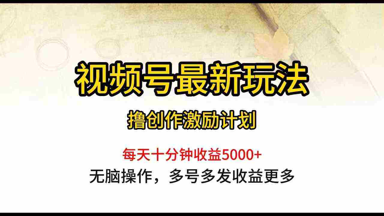（10087期）视频号最新玩法，每日一小时月入5000+插图