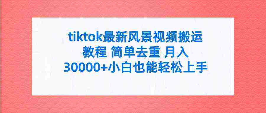 （9804期）tiktok最新风景视频搬运教程 简单去重 月入30000+附全套工具插图