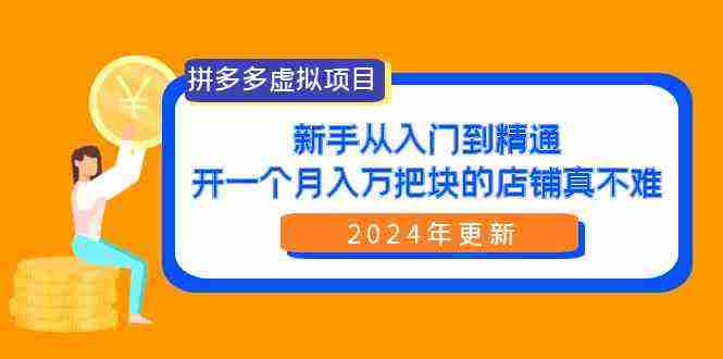 （9744期）拼多多虚拟项目：入门到精通，开一个月入万把块的店铺 真不难（24年更新）插图