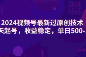 （9506期）2024视频号最新过原创技术，三天起号，收益稳定，单日500-1K
