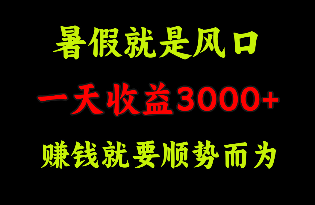 （11670期）一天收益3000+ 赚钱就是顺势而为，暑假就是风口插图1