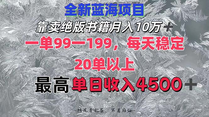 （12512期）靠卖绝版书籍月入10W+,一单99-199，一天平均20单以上，最高收益日入4500+插图