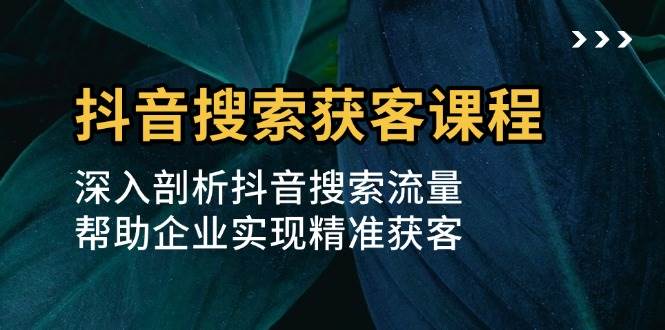 （13465期）抖音搜索获客课程：深入剖析抖音搜索流量，帮助企业实现精准获客插图