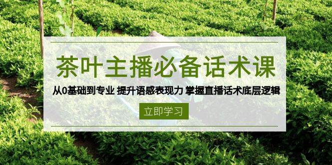 （13961期）茶叶 主播必备话术课 从0基础到专业 提升语感表现力 掌握直播话术底层逻辑插图