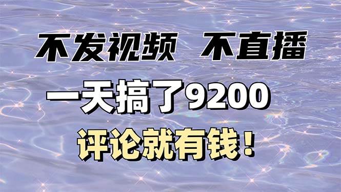 （14018期）不发作品不直播，评论就有钱，一条最高10块，一天搞了9200插图