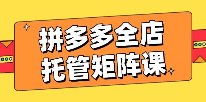 （14328期）拼多多全店托管矩阵课，盈利动销玩法，高效计划设置，提升店铺效益插图