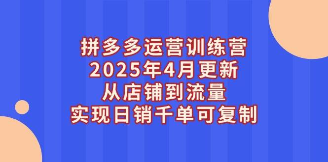 （14469期）拼多多运营训练营2025年4月更新，从店铺到流量，实现日销千单可复制插图