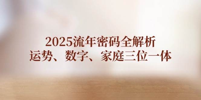 （14466期）2025流年密码全解析，运势、数字、家庭三位一体插图