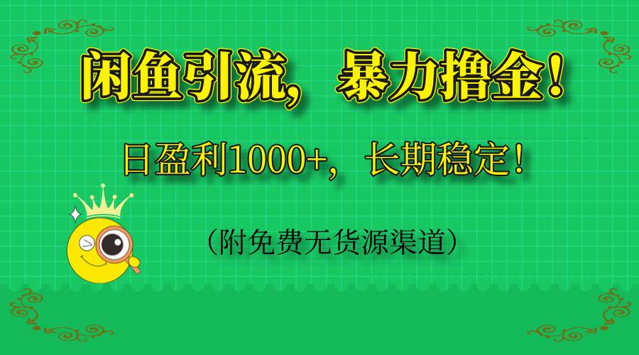 （14647期）闲鱼引流，暴力撸金，日盈利1000+，长期稳定！（附免费无货源渠道）插图