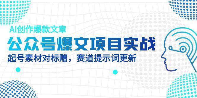 （14709期）公众号爆文项目实战，AI创作爆款文章，起号素材对标赠（附赛道AI提示词）插图