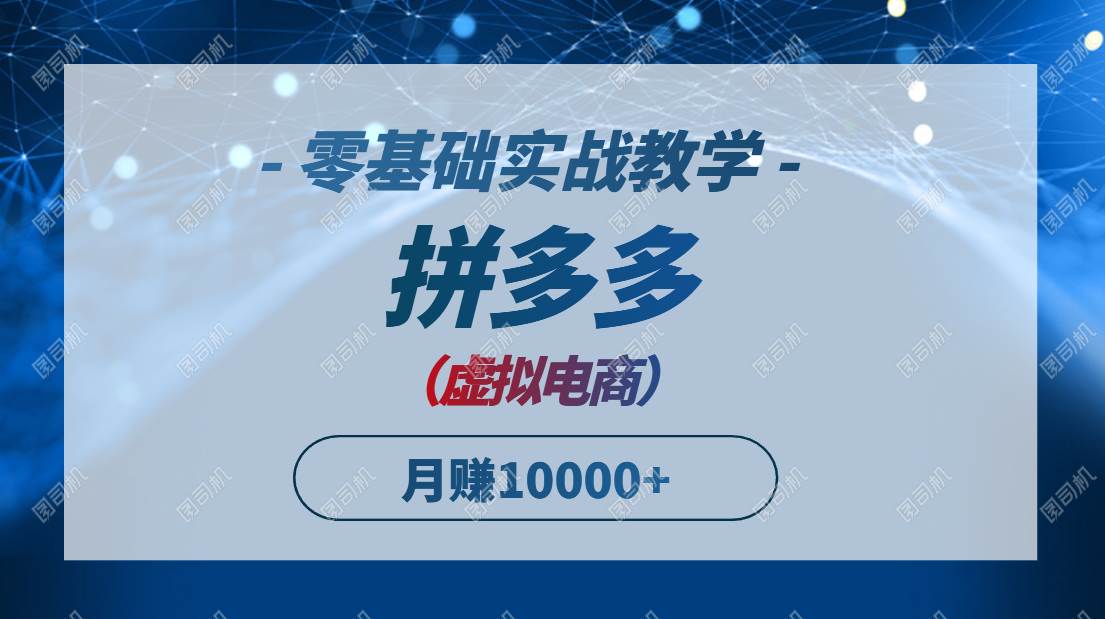 （14880期）拼多多虚拟电商，零基础实战教学，快速打爆商品，新手也能月入10000+插图