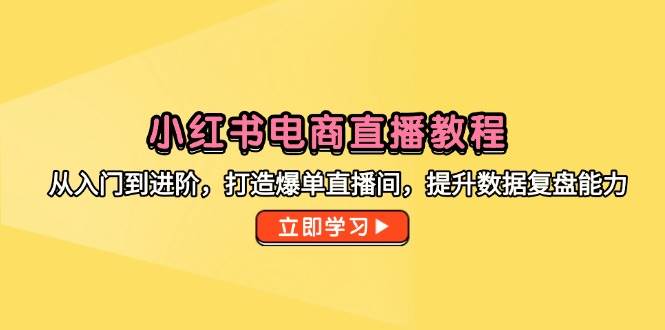 （14873期）小红书电商直播教程，从入门到进阶，打造爆单直播间，提升数据复盘能力插图