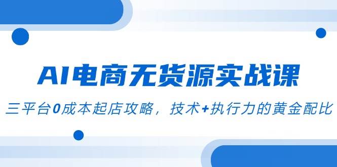 （14982期）AI电商无货源实战课，三平台0成本起店攻略，技术+执行力的黄金配比插图