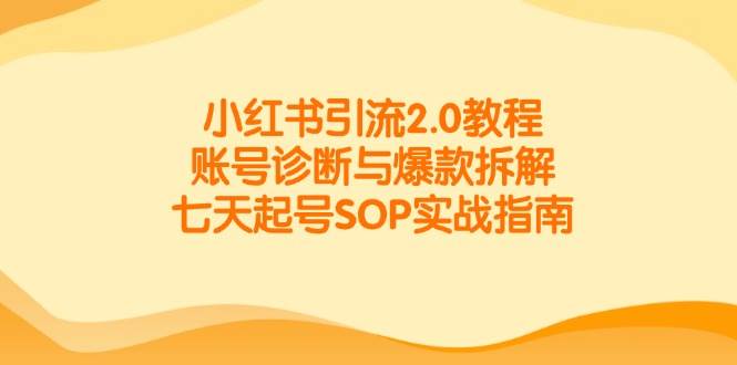 （14981期）小红书引流2.0教程，账号诊断与爆款拆解，七天起号SOP实战指南插图