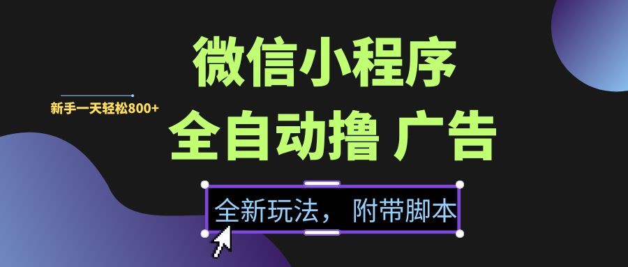（15134期）微信小程序挂机撸广告，全新玩法，新手一天轻松800+【附带脚本】插图