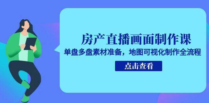 （15156期）房产直播画面制作课，单盘多盘素材准备，地图可视化制作全流程插图