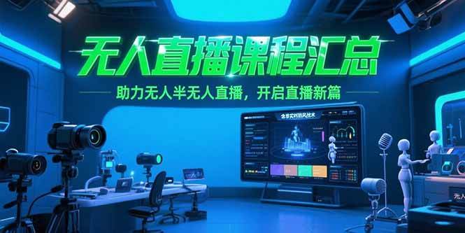 （15218期）无人直播课程汇总，含非实时防风技术，助力无人半无人直播，开启直播新篇插图