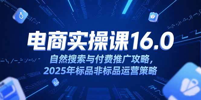 （15262期）淘宝电商运营课16.0，自然搜索与付费推广攻略，2025年标品非标品运营策略插图