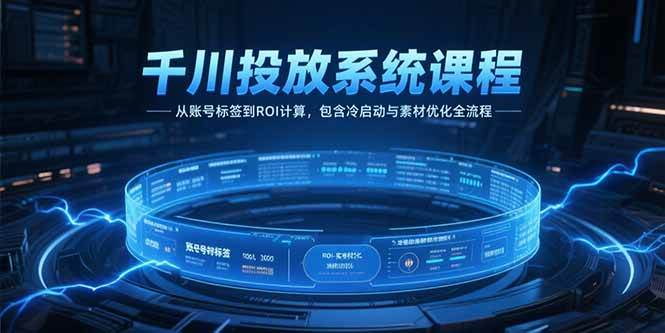 （15263期）千川投放系统课程，从账号标签到ROI计算，包含冷启动与素材优化全流程插图