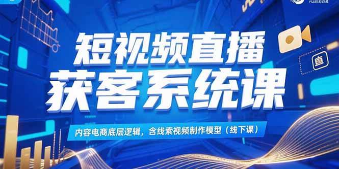 （15282期）短视频直播获客系统课，内容电商底层逻辑，含线索视频制作模型(线下课)插图
